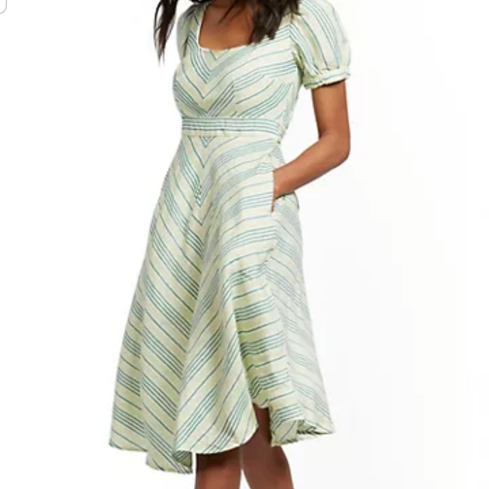 Stripe Fit & Flare Dress New York & Co. Size M